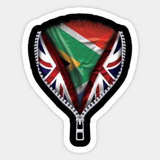 South African Flag  South Africa Flag zipped British Flag - Gift for South African From South Africa Sticker